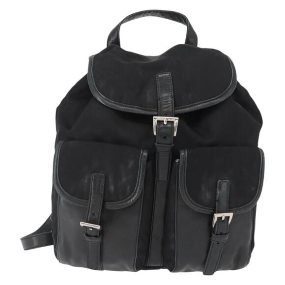 PRADA Backpack Nylon Black Silver Auth 151620 main image 6